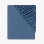 LOOKS by Wolfgang Joop Jersey fitted sheet, 90 – 100 x 200 cm (blue)