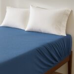 LOOKS by Wolfgang Joop Jersey fitted sheet, 90 – 100 x 200 cm (blue) - Image 2