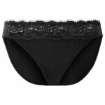 ESMARA Women's Briefs with Lace, 2 Pairs L 44/46 Black