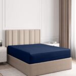 LIVARNO home Stretch jersey sheet, 140 – 160 x 200 cm (blue) - Image 3