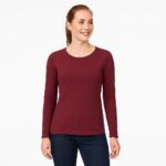 esmara® Women's long-sleeved T-shirt, 2 pieces (L (44/46), red/white) - Image 3