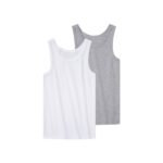 PEPPERTS!® Boys' tank top, 2 pieces (146/152, white/gray)