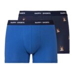 Happy Shorts Men's Christmas Boxers in Gift Box, 2 Pieces (XL, Blue)