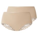 ESMARA® Women's high-rise panties XXL, 2 pieces (3XL (56/58), beige)