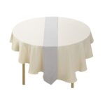 LIVARNO home Tablecloth (oval shape (160 x 220 cm + 20 x 220 cm), white/gray)
