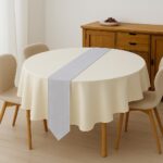 LIVARNO home Tablecloth (oval shape (160 x 220 cm + 20 x 220 cm), white/gray) - Image 2