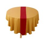 LIVARNO home Tablecloth (oval shape (160 x 220 cm + 20 x 220 cm), gold/red)