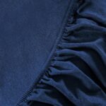 LIVARNO home Cotton fitted sheet, 90 – 100 x 200 cm (navy blue) - Image 2