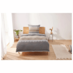 LIVARNO Christmas fleece bedding set with stars, beige and gray, 80x80 cm, 135x200 cm - Image 2