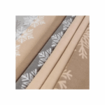 LIVARNO Christmas fleece bedding set with stars, beige and gray, 80x80 cm, 135x200 cm - Image 3