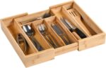 Adjustable cutlery tray, bamboo, 28.5/40 x 33.5 cm, H 6 cm - Image 2