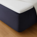 LIVARNO home Fitted sheet, 180 – 200 x 200 cm (dark blue) - Image 2