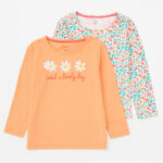 lupilu Girls' long-sleeved T-shirt, 2 pieces1-2YEARS