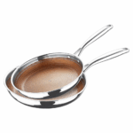 MasterPro Giro Set of 2 Stainless Steel Non-stick Frying Pan 20cm/26cm Silver