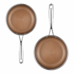 MasterPro Giro Set of 2 Stainless Steel Non-stick Frying Pan 20cm/26cm Silver - Image 2