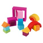 Wooden rainbow blocks 32 pieces Montessori motor skills