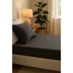 LIVARNO home Fitted sheet, 140 – 160 x 200 cm (dark grey) - Image 2