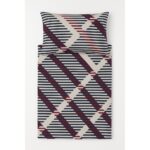 Winter jersey bed linen set in red and navy check design