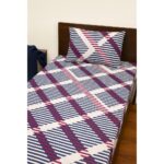 Winter jersey bed linen set in red and navy check design - Image 2