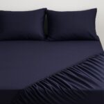LIVARNO home Fitted sheet, 90 – 100 x 200 cm (dark blue) - Image 2