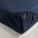 LIVARNO home Fleece fitted sheet, 180 – 200 x 200 cm (dark blue) - Image 2