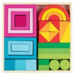 Wooden rainbow blocks 32 pieces Montessori motor skills - Image 5