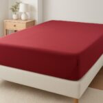LIVARNO home Fleece fitted sheet, 90-100 x 200 cm (red) - Image 2