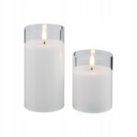 LIVARNO home LED wax candle in glass (2 white candles)