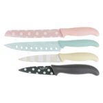 ERNESTO® Stainless steel knife set, 4-piece (colorful)