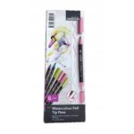CRELANDO Watercolor markers with double brush tip - 6 pcs