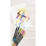 CRELANDO Watercolor markers with double brush tip - 6 pcs - Image 2